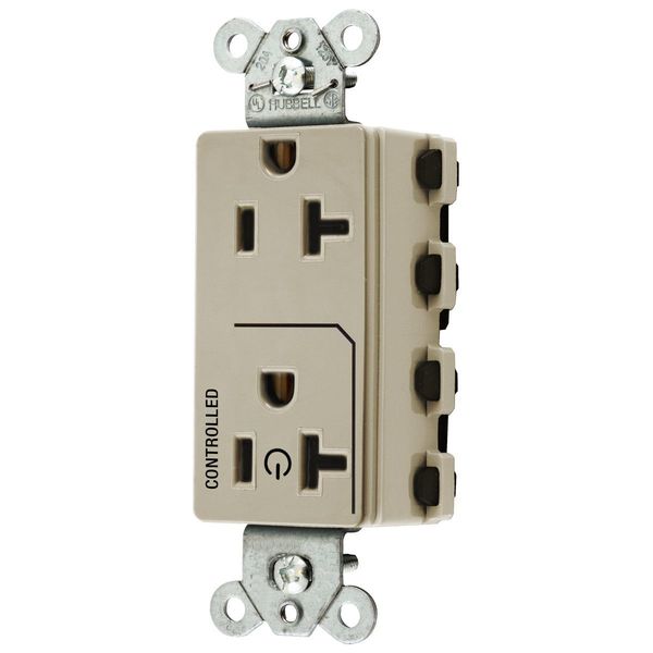 Hubbell Wiring Device-Kellems Straight Blade Devices, Receptacles, Style Line Decorator Duplex, SNAPConnect, 20A 125V, 2-Pole 3-Wire Grounding, Nylon, Ivory SNAP2162C1I